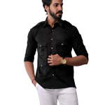 Stylish White Hunting Shirt Blue Strip - Premium Cotton Outdoor Wear | Jaipurio